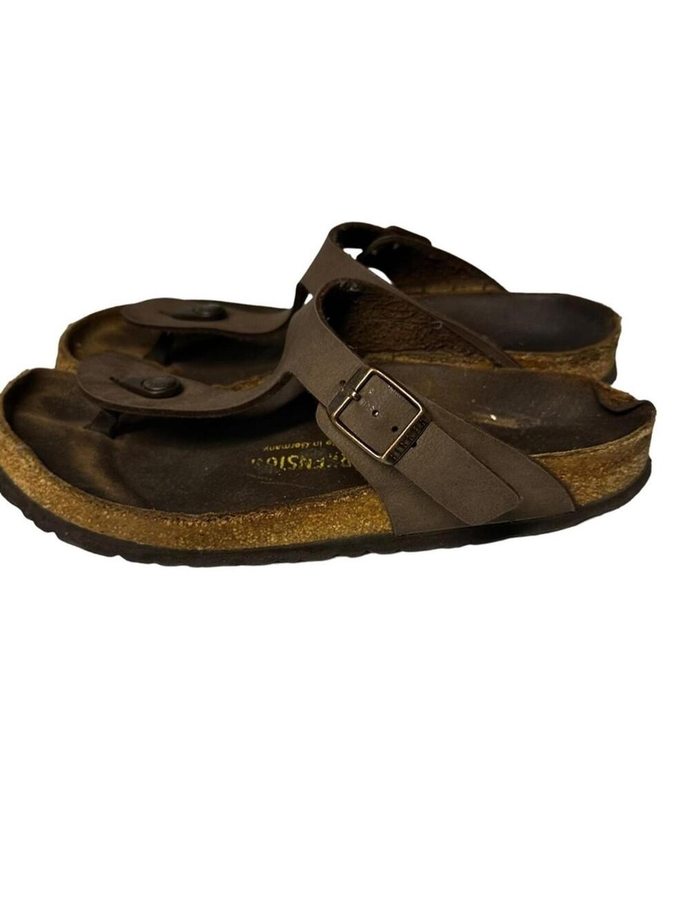 Birkenstock Gizeh Birkibuc Thong Sandals Brown Size 39 (US Women's 8-8.5) - Picture 16 of 16